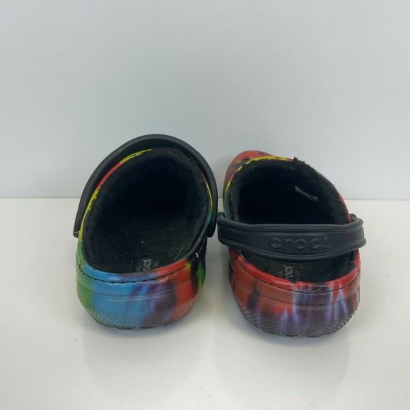 Crocs Classic Lined Tie Dye Clogs Heel Strap Size Mens 9 Womens 11 - Picture 4 of 6